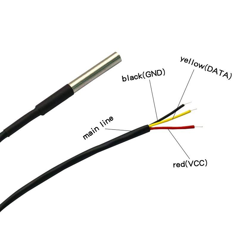 5Pcs DS18B20 Temperature 2M Sensor Waterproof Temperature Sensor with Digital Thermal Stainless Steel Tube Probe for Arduino