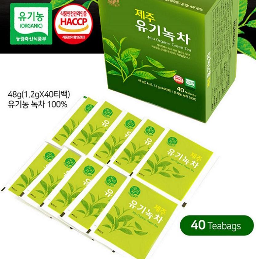 Wooricha Jeju Organic Green Tea 40 Tea Bags — Premium Korean Green Tea