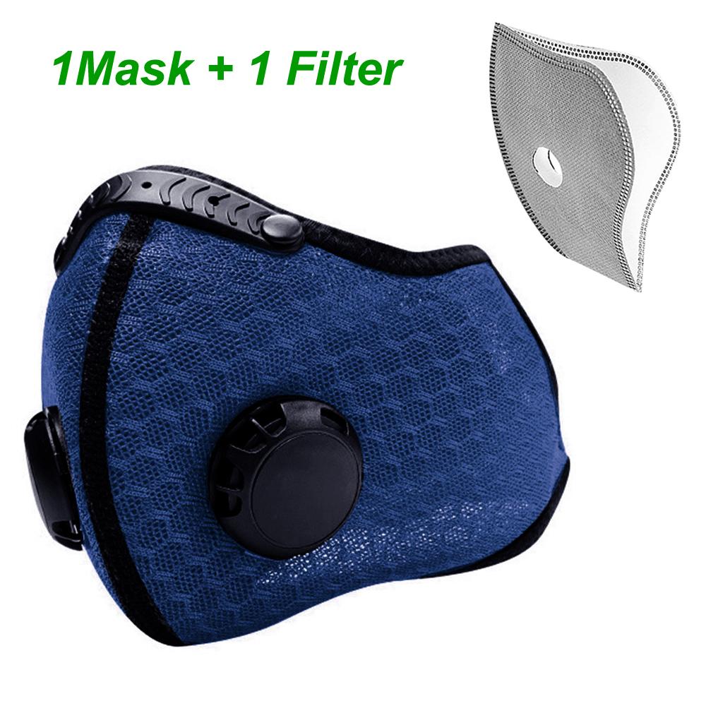 Tcare Cycling Face Mask With PM2 5 Filter Anti Pollution Activated Carbon Breathing Valve Bike Mouth Cap
