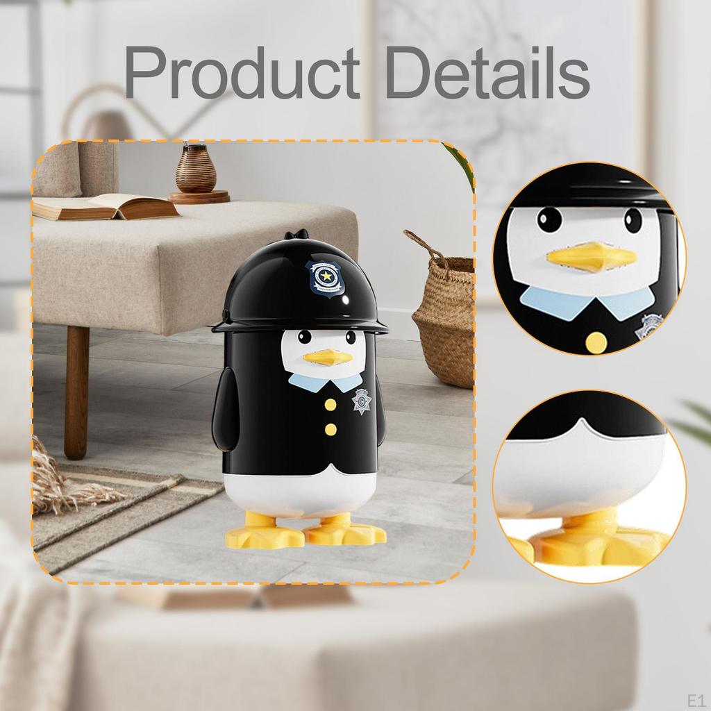 Trash Can Garbage Container Large Capacity Cartoon Waste Bin Wastebasket with Lid for Apartment Dorm