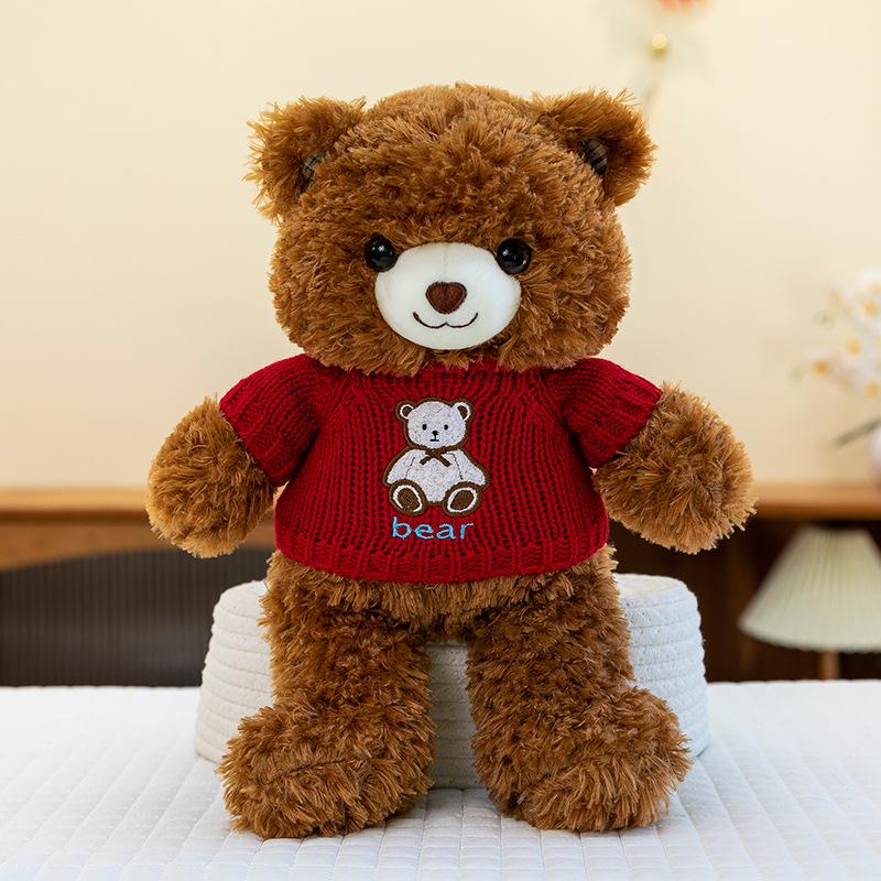 Cartoon Lele Sweater Bear Plush Toys Children's Birthday Gift Doll Exchange for Teddy Bear Sleeping Pillow