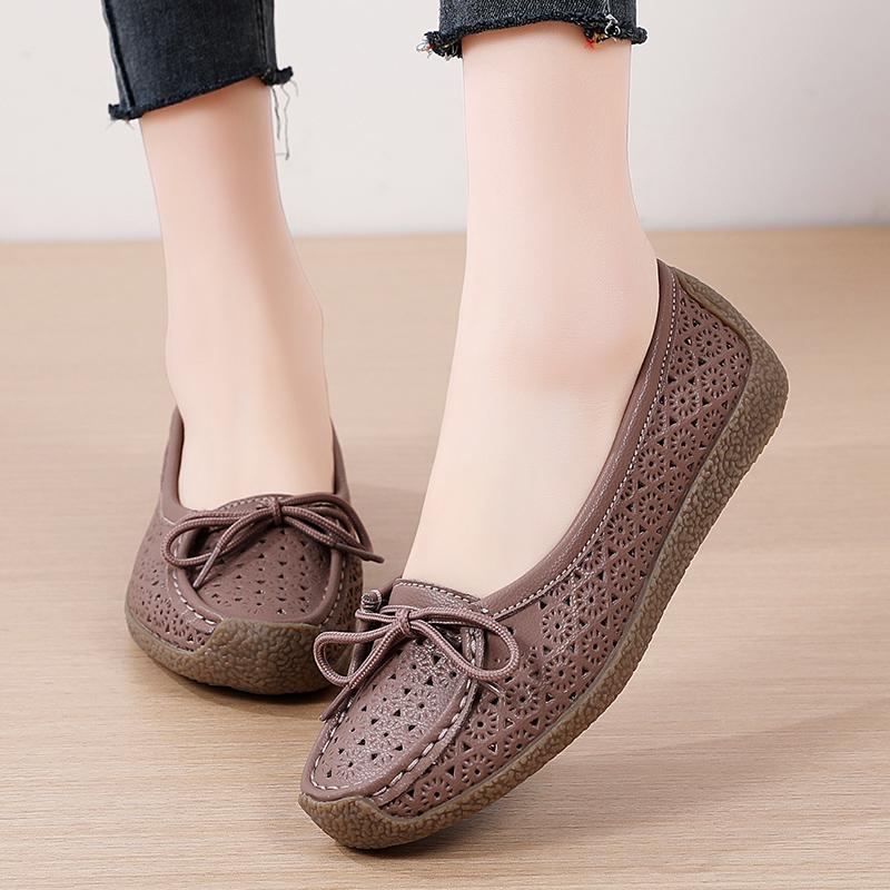 Soft-soled shoes lazy shoes flat-soled medium beef tendon sole single shoes