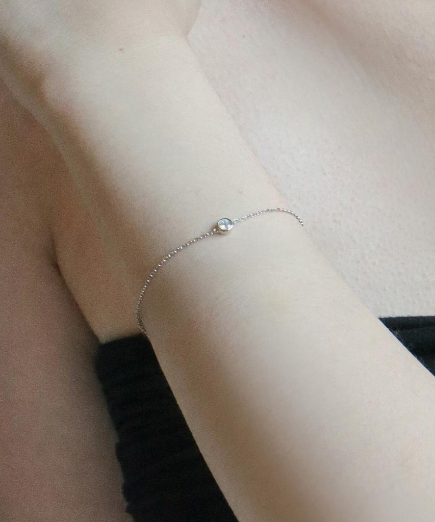 Smgt Silver925 Bezel Cubic Chain Bracelet