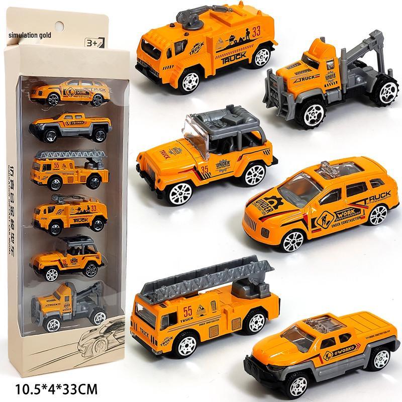 Children's Pull-Back Alloy Toy Car Set - School Bus Simulation Model