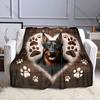 Heart-shaped Paw Print Design Pattern Blanket Flannel Material Soft Warm for All Seasons, Home Outdoor Camping Picnics RV