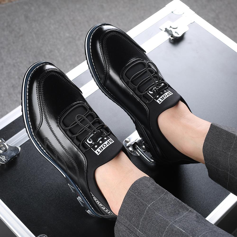 Vysoce kvalitní kožené boty velké velikosti pro volný čas Muži Business Móda Pánské Kožené boty Výprodej Prodyšné Běžné Pánské Boty Černá