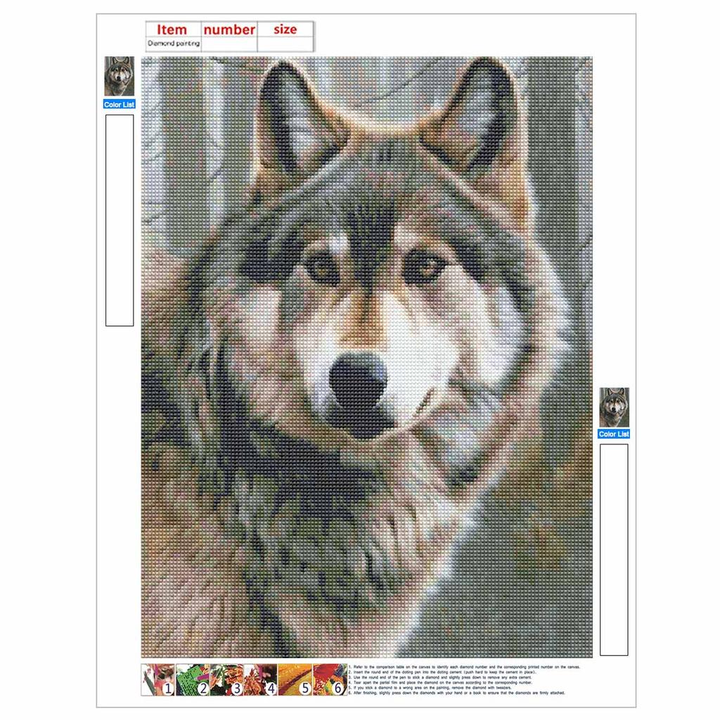 Wolf 5D Diamond Painting Full Round Drill Mosaic Diamond Embroidery Belief in Heart Cross Stitch Kits Home Decor Home Decor