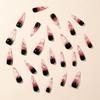 Blood-Stained Ombre Halloween Ballerina Nails – Long Black & Red Gradient Press-On False Nails