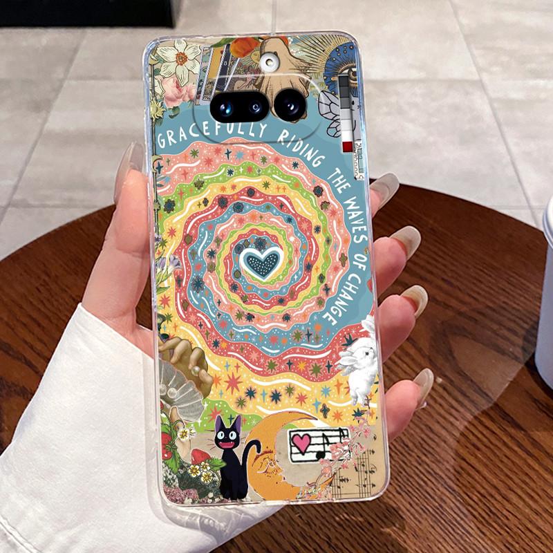 Jelly Casing For Nothing Phone 4A Capa Coque Clear Silicone Soft TPU Back Cover Cute Cat Rabbit Heart Protective Case Fundas