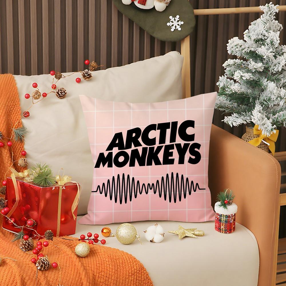 Hot A-Arctic Monkeys Brand Pillow Case Anti-dustmite Pillow Invisible zipper silky short plush Sofa cushion cover