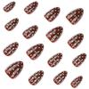 Brown Autumn/Winter White Polka Dot Almond-Shape Wearable Nails - Hot Selling Nail Art Tips