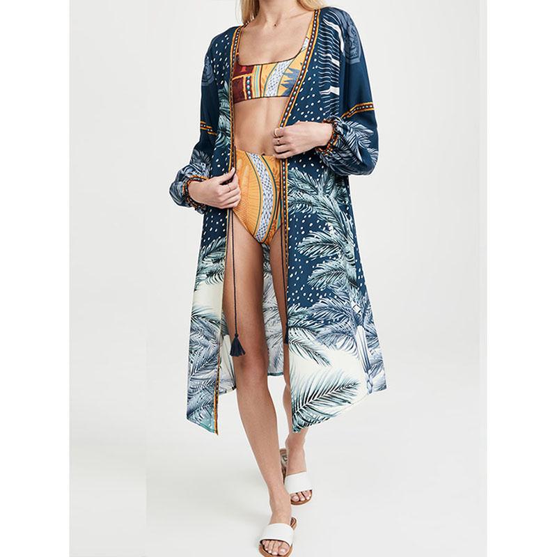 

Женский кардиган с длинным рукавом для защиты от солнца на пляже: Отпускной стиль 3XL