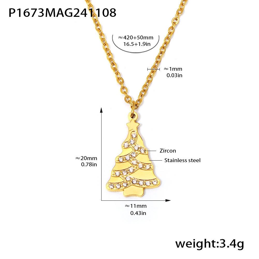

Mili Zircon Christmas Tree Gold-Plated Necklace - Romantic Gift for Girlfriend