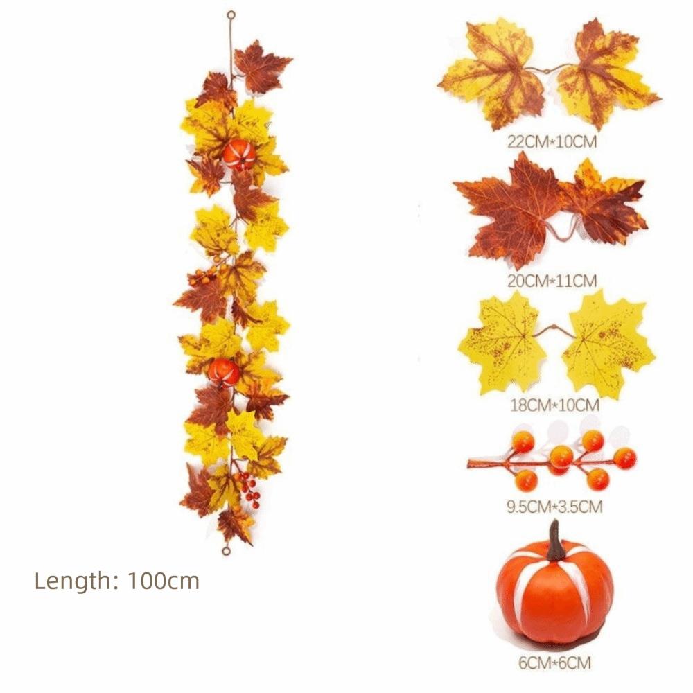 Bright Foliage Artificial Maple Leaf Garland Hanging Autumn Style Decorative Maple Leaf Vine Realistic Appearance