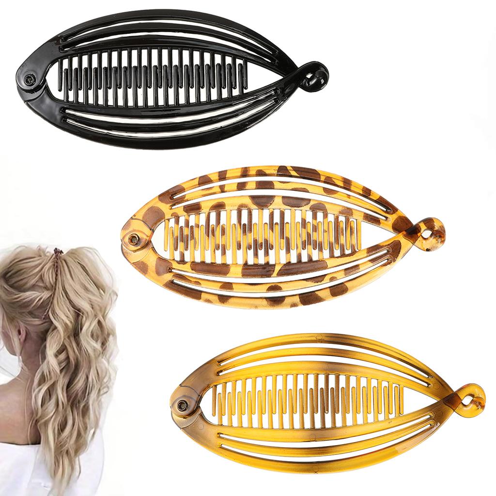 AWAYTR Leopard Fish Hairpin Handmade Banana Hair Clips Comb Clamp Girl Hair Accessories Festival Gift Valentine Headwear