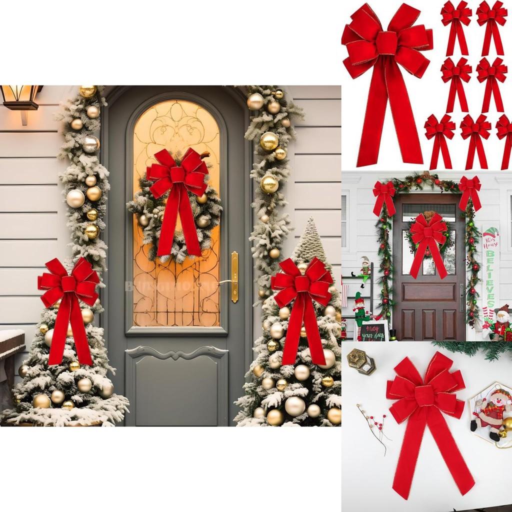 Elegant Red Velvet Bow Christmas Decoration Ribbon With Plush Fabric For Festive Cheer