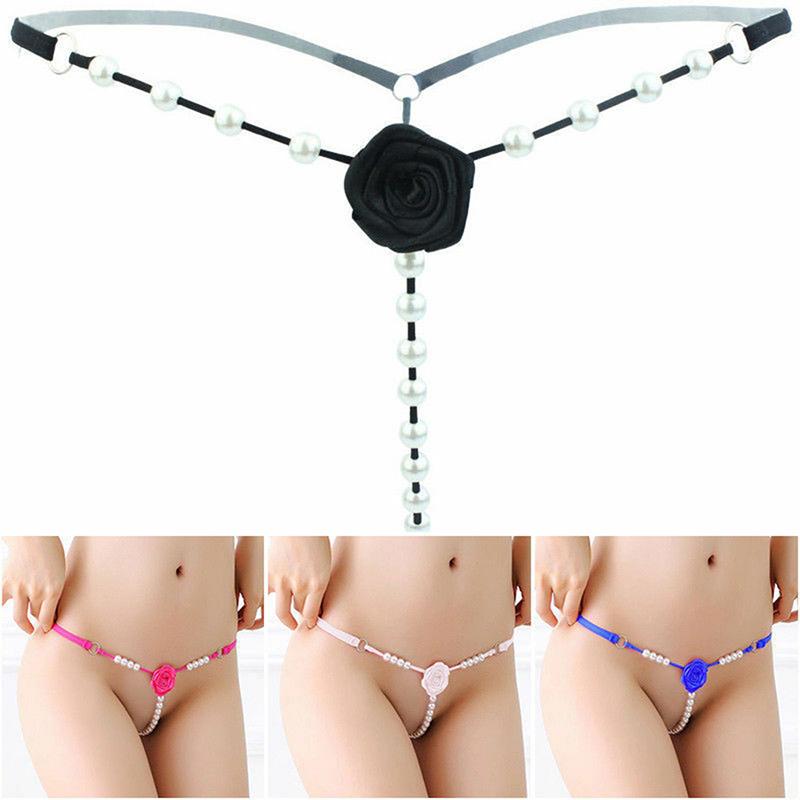 Womens Ladies Briefs Micro G-String Thongs Sexy Lingerie Underwear With Pearl