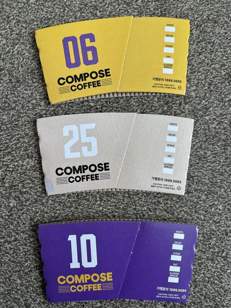 [USED] COMPOSE COFFEE Taehyung Sleeve Cupcake Set of 3