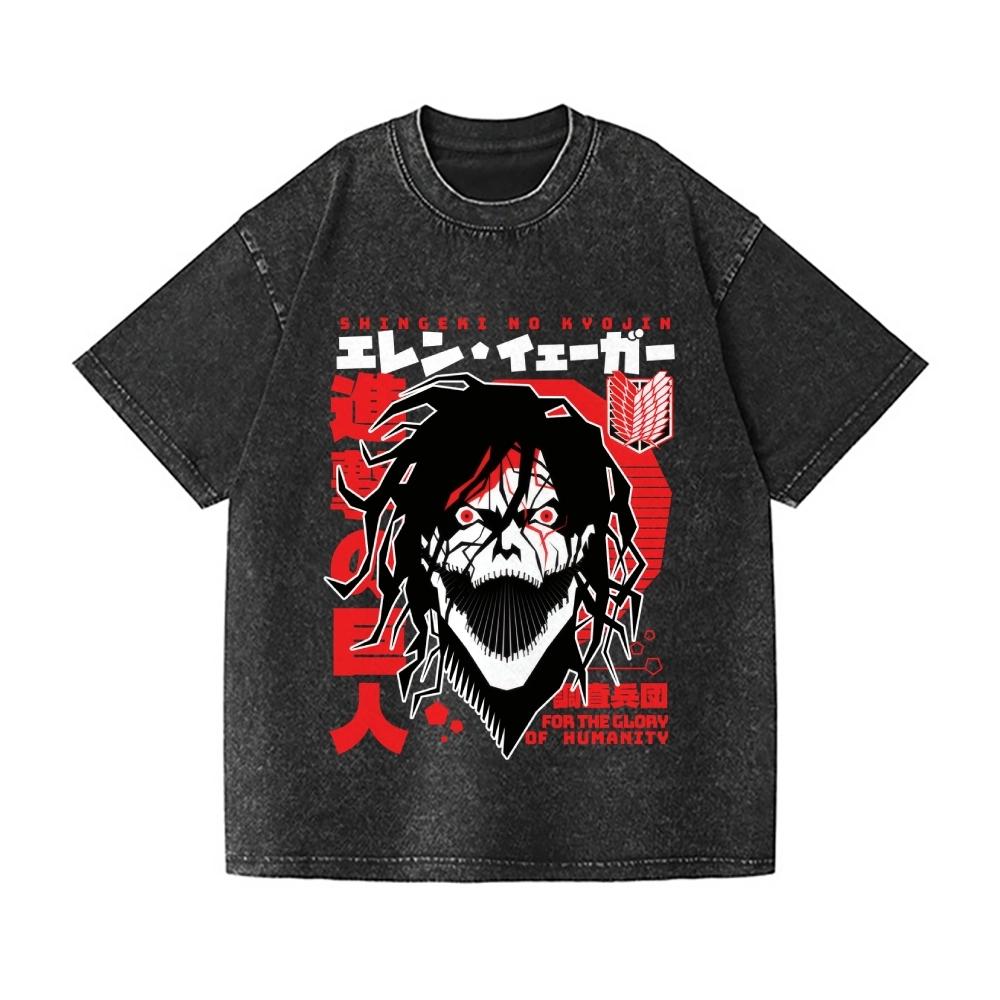 

Vintage Wash Japanese Design T-Shirt High-quality Streetwear Is Suitable for Both Summer Men and Women S