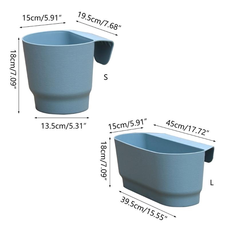 Flower Plant Pot Wall Mounted Planter Outdoor Flowerpot Basket for Balcony Fence X3UC