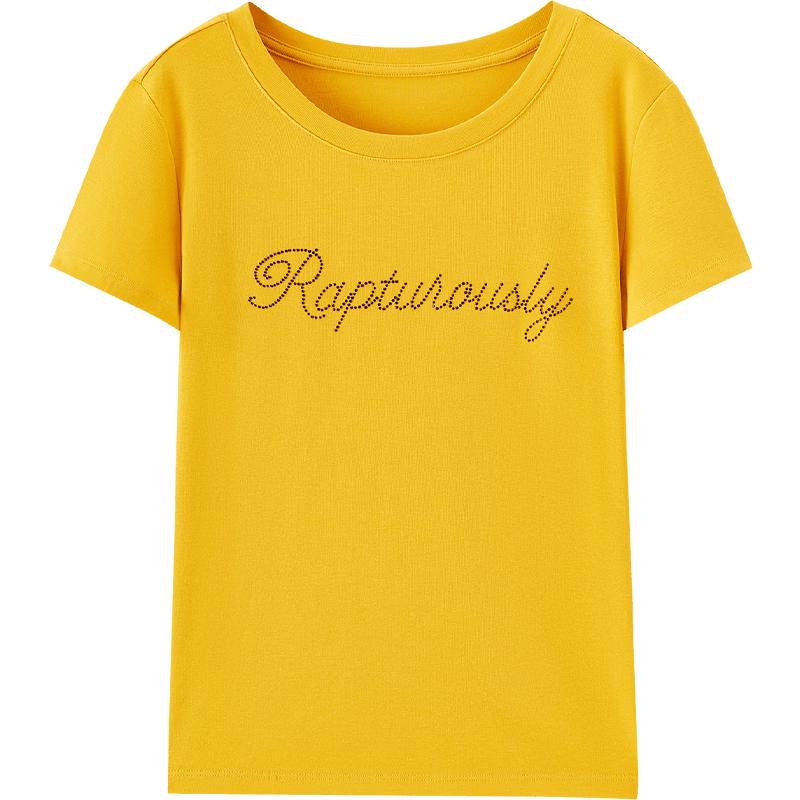EICHITOO Women s Slim Fit Rhinestone Short Sleeve T-Shirt L