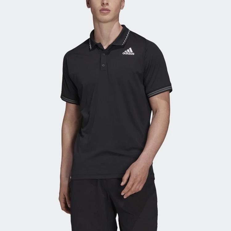 Adidas Tricou polo slim-fit de culoare uni Bărbați Topuri Negru H50264