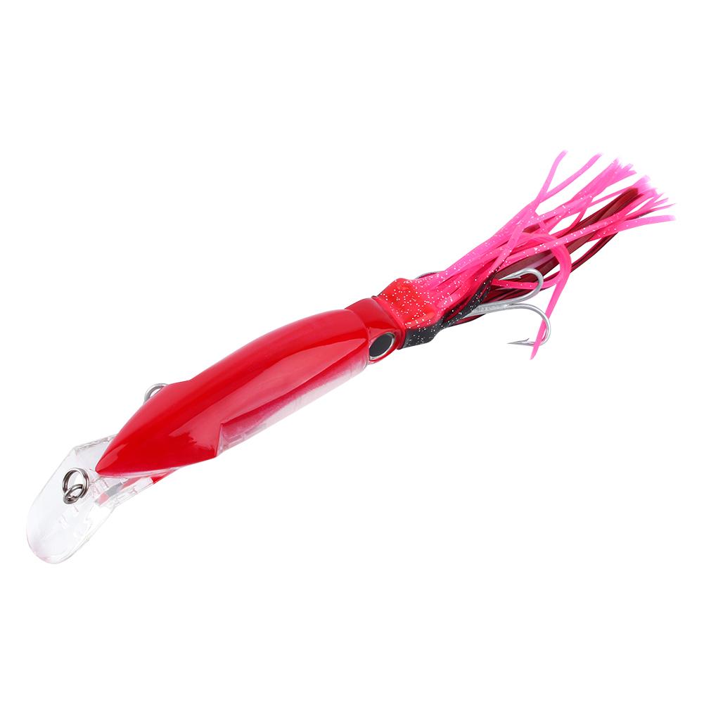 24cm40g Angelköder Tintenfischköder Fischköder Crankbait Tackle Jig Drilling Haken Rosarot