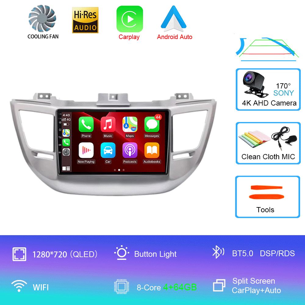 Car Radio Android 14 Carplay For Hyundai Tucson IX35 3 2015 2016 2017 2018 2Din Multimedia Video Player Navigation GPS Head Unit