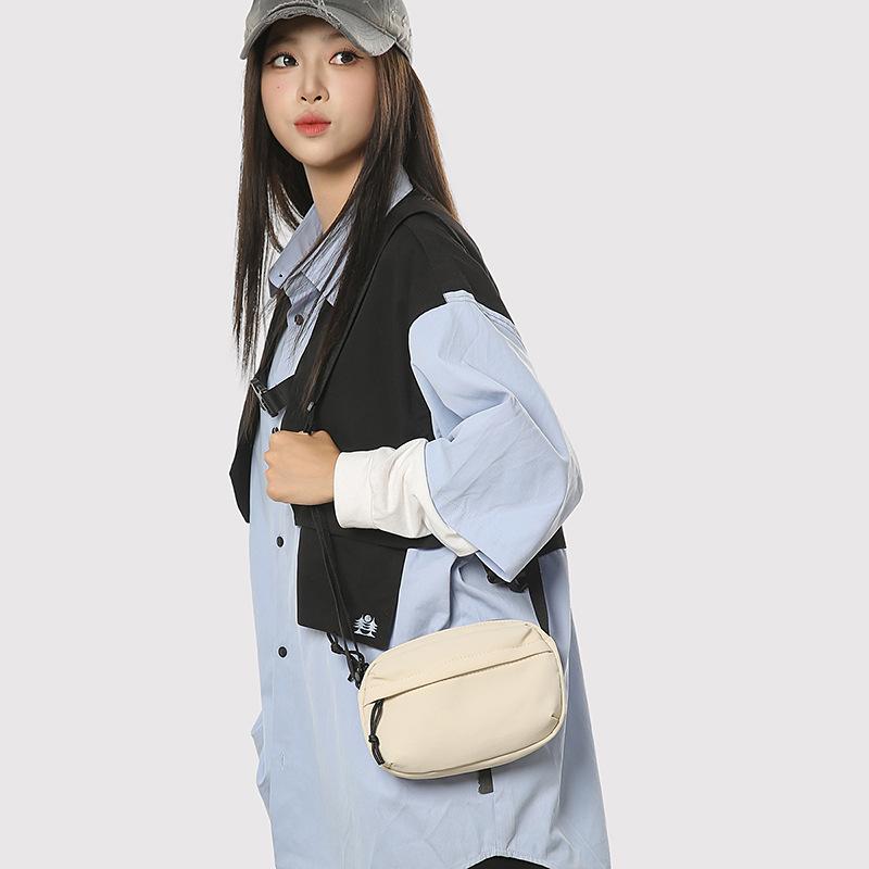 Commuter Mobile Phone Messenger Small Bag Women's 2025 Summer New Lightweight Simple Solid Color Couple Canvas Shoulder Bag