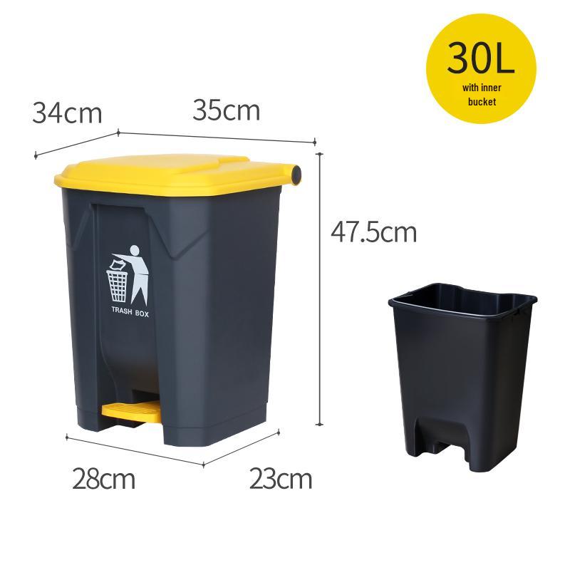 Large Foot-Pedal Trash Can with Lid for Commercial, Office, Outdoor, and Household Use