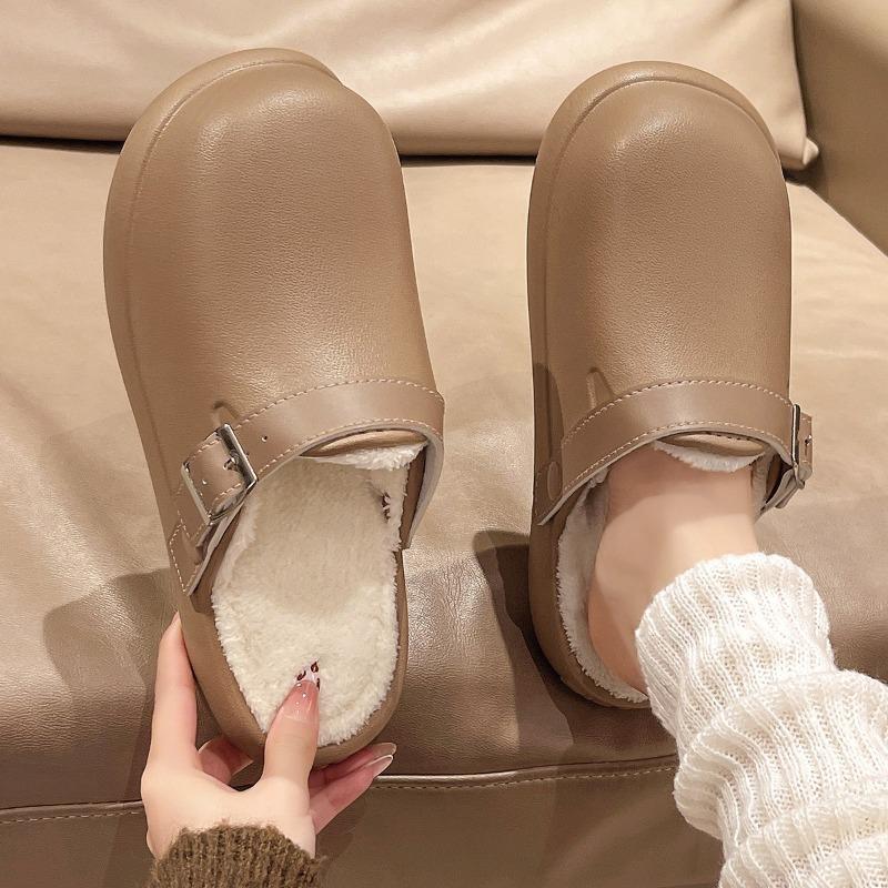 Waterproof cotton slippers women's autumn and winter new couples home indoor advanced sense non-slip warm cotton drag men's winter