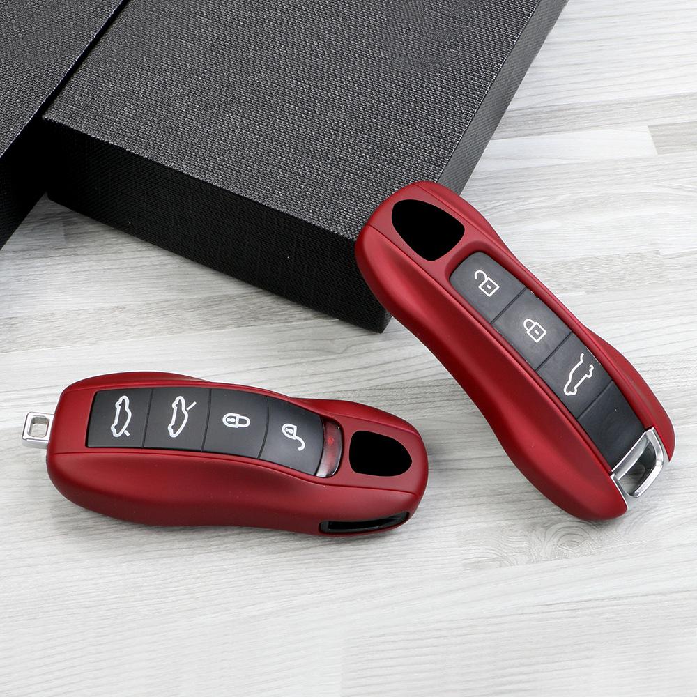 Fits Porsche Key Shell: Bordeaux Red for Cayenne, Macan, 911, Panamera, 718, Taycan