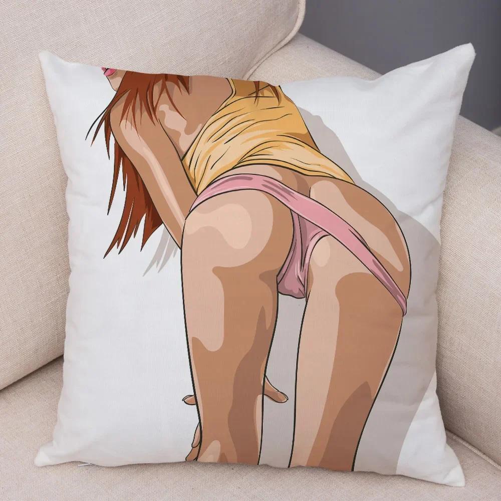 Funda de almohada Sexy Beauty Decorativa Dibujos Animados Pecho de Mujer Trasero Almohadilla Sofá Coche Hogar Moda Niña fundas de almohada   fundas decorativas