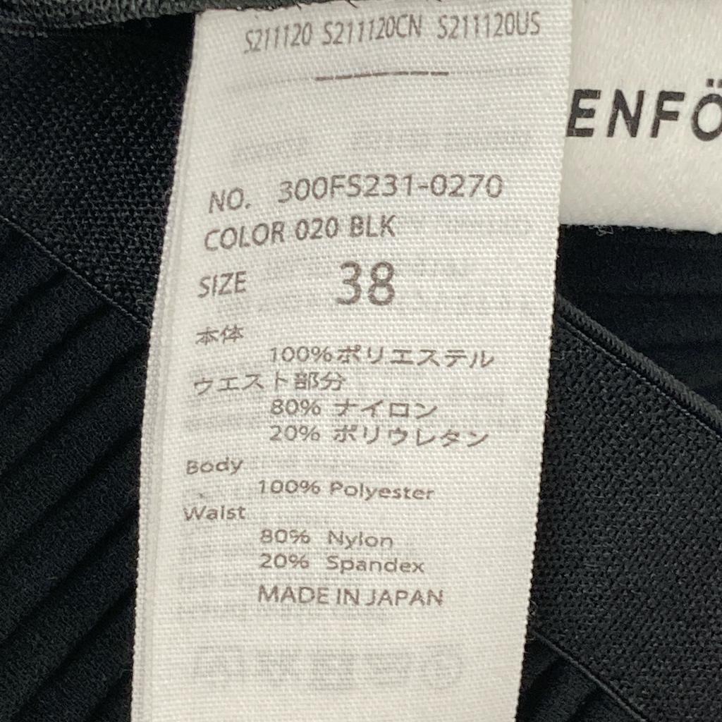 ENFOLD 300FS231-0270 Black Pleated Trousers Bottoms 38 blackUsed