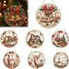 Round Acrylic Base Craft Christmas Faux Diamond Art Ornament Kit, Santa Angel Sun Catcher DIY Claus Crafting Project Board, 3D Bead Kit for