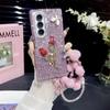 Samsung Galaxy Z Fold 5/6 Rhinestone Rose Flower Full Screen Protective Case