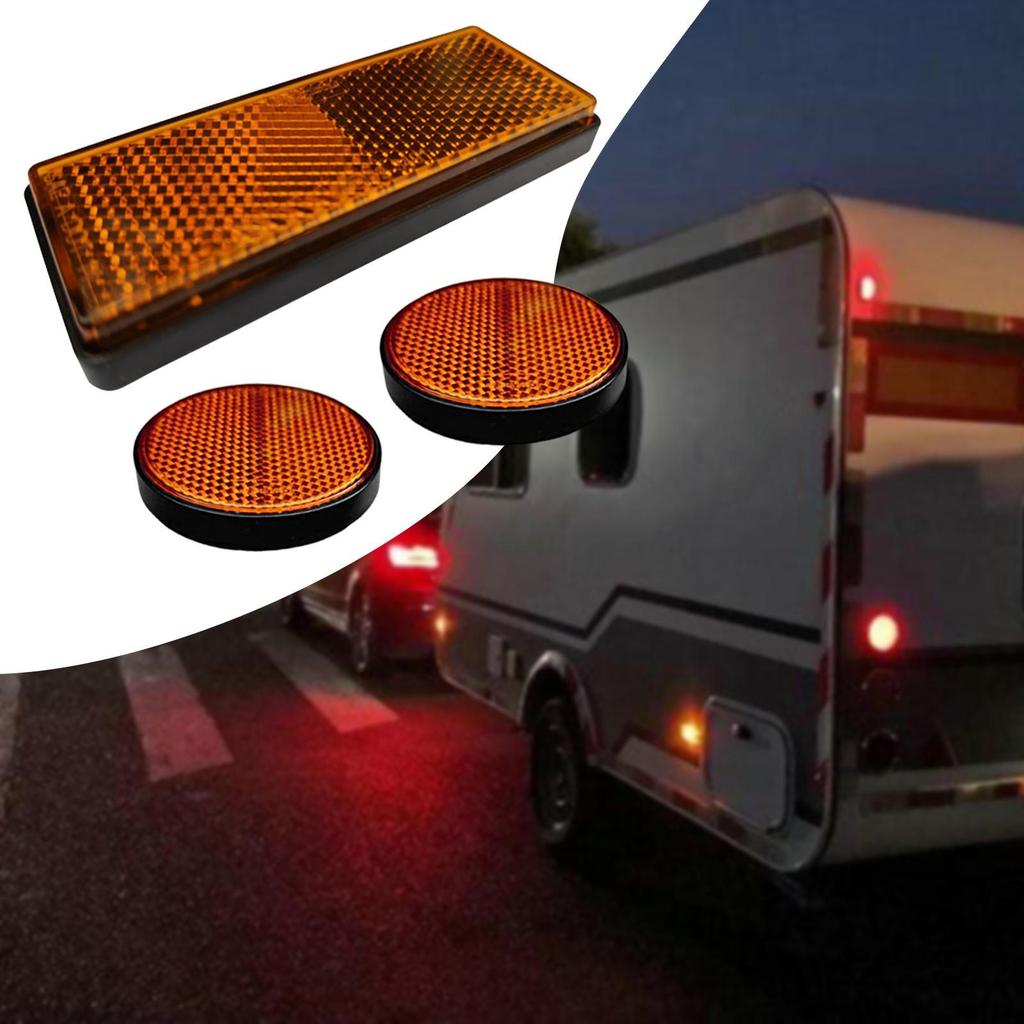 3 Pieces Motorcycle Night Reflector Replaces Reflective Strip for Trailer Car Motorbike Boat