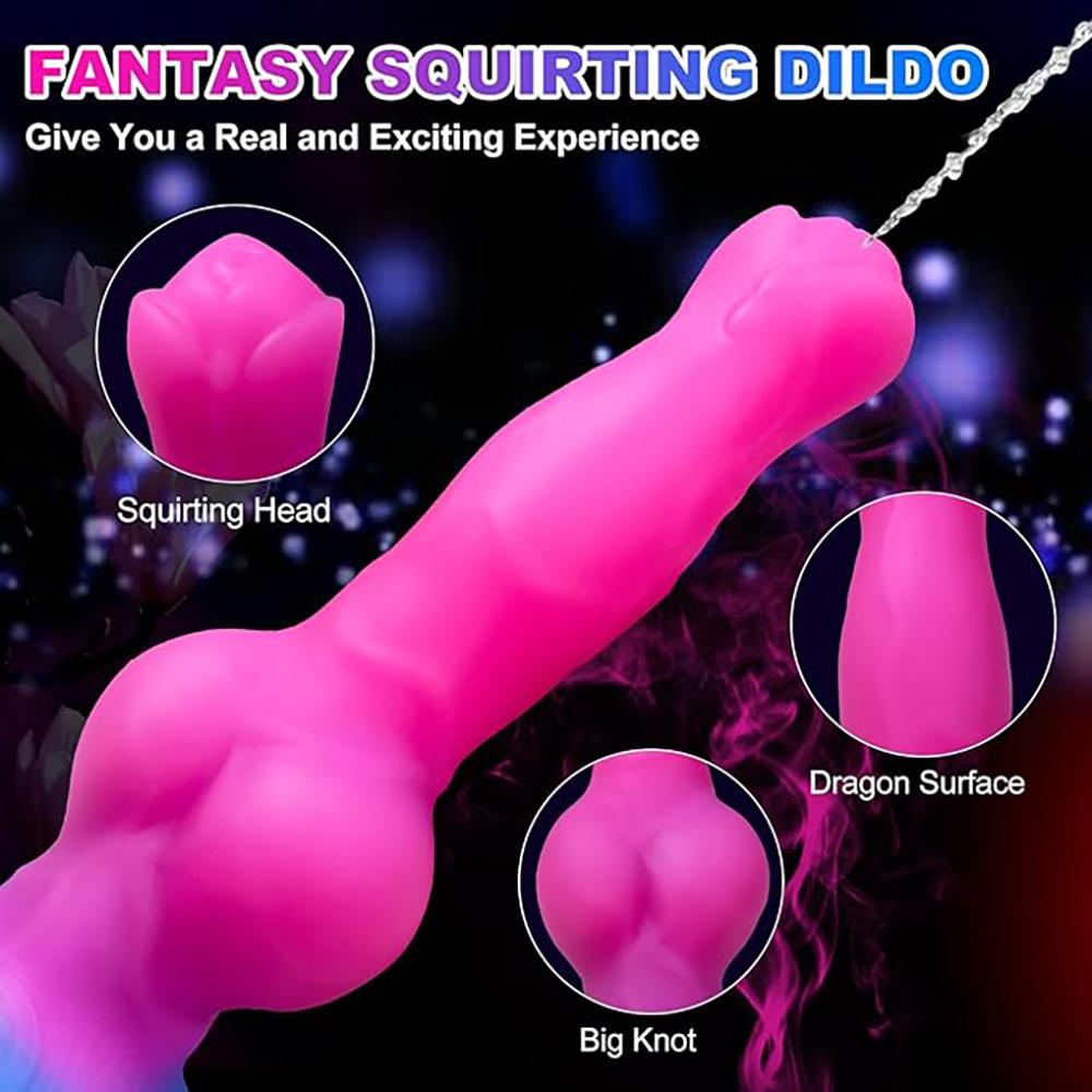 Monster Dildo Ejaculating Sex Toy Squirting Penis Inflatable Anal Shower Animal Dildo Enema Anal Buttplug Vaginal Cleaner Women