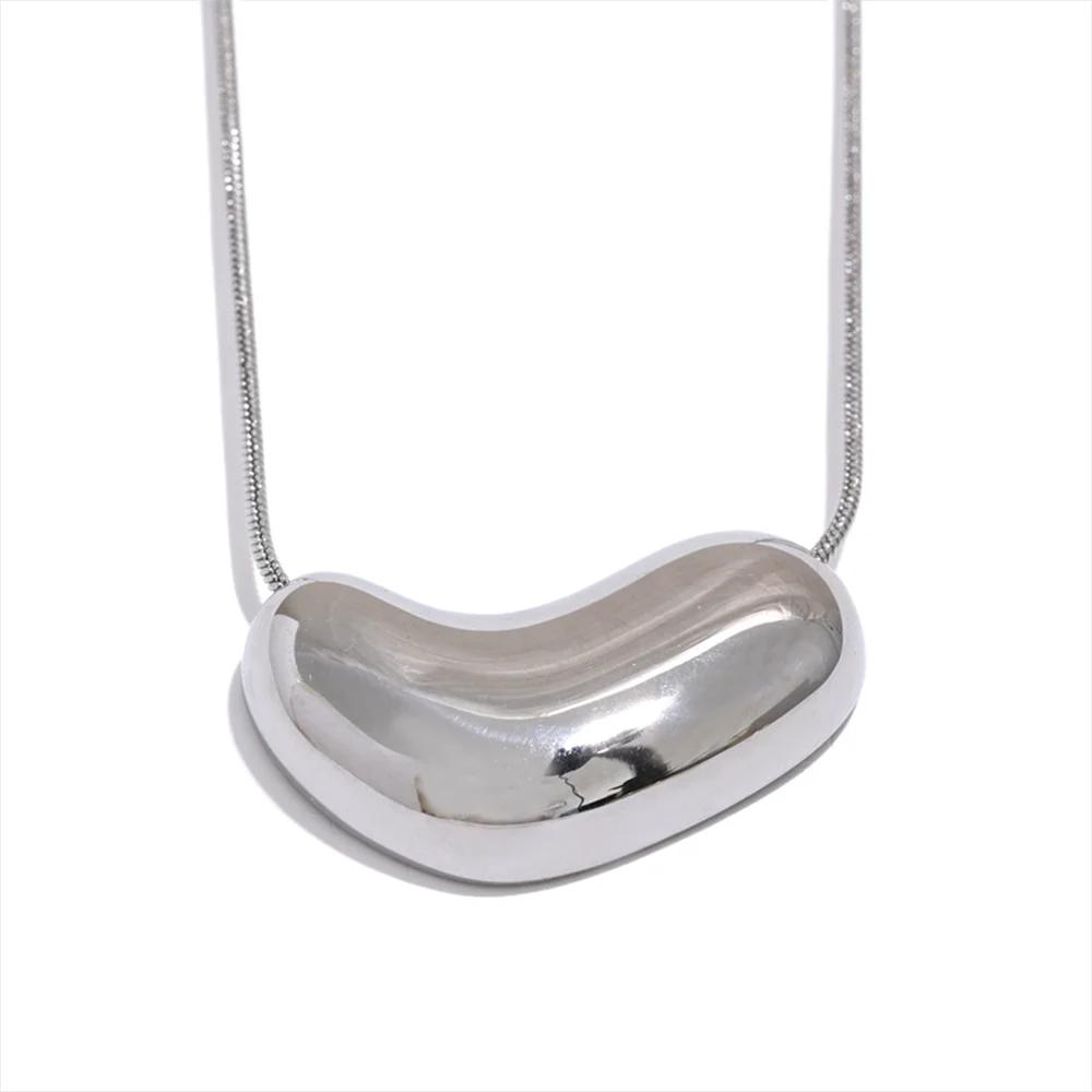

Yhpup Stylish Texture Stainless Steel Heart Love Pendant Necklace Gold Silver Color Charm Fashion Jewelry Women Anniversary Gift