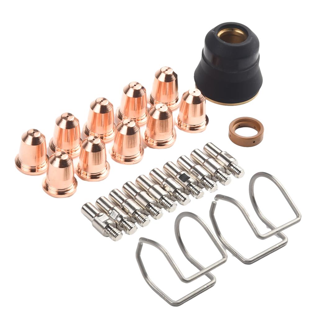 Plasma Cutter Set Complete 24pcs Electrode Tip Cup Consumables Set for Chicago Electric & Razorweld CUT 45 CUT45