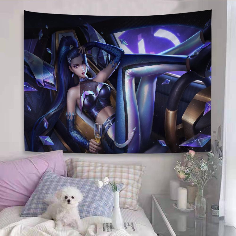 KDA Ahri Akali Kaisa Seraphine Hanging Bohemian Tapestry Cheap Hippie Bohemian Wall Tapestries Mandala Wall Hanging