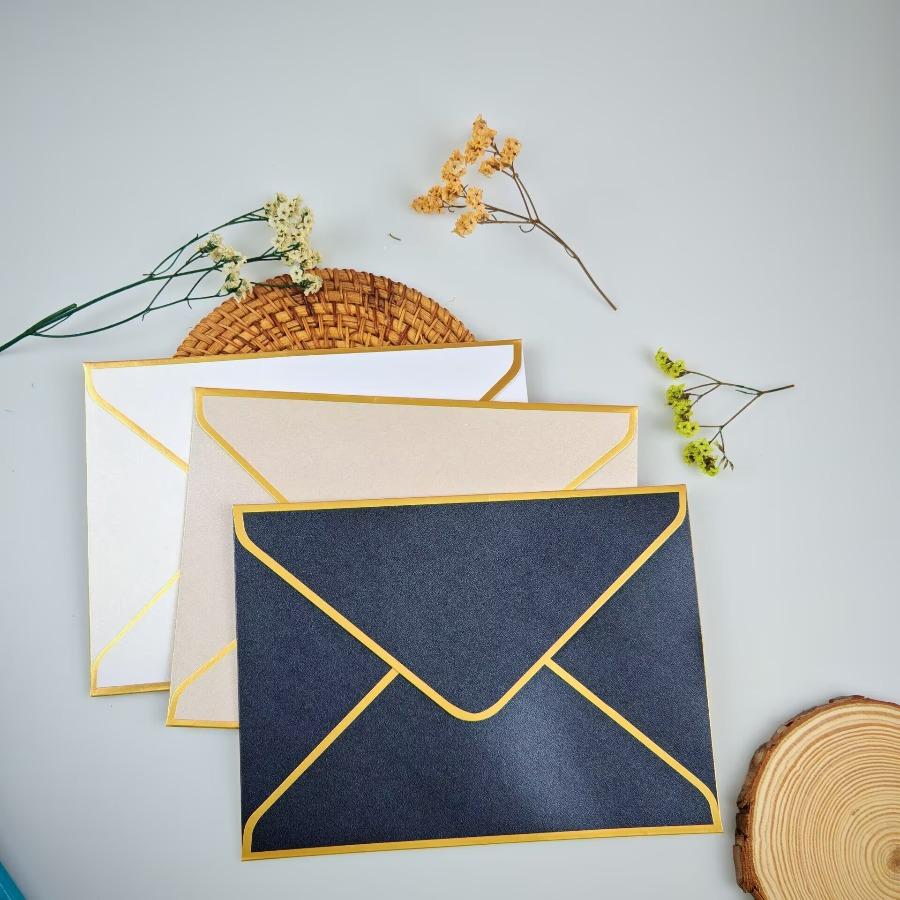 10Pcs Bronzing Invitation Envelope 19 * 14cm Phnom Penh Envelope