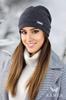 Leonora Women' Wool Cap with Rhinestones, Graphite Color