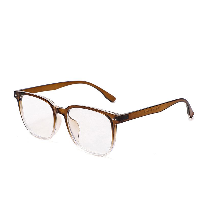 2026 Korean Square TR90 Anti-Blue Light Glasses Frame with Prescription-Ready Large Plano Lenses, Style 1014.