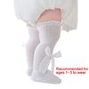 Kids Lace Pattern Over Knee Stockings Soft Combed Cotton Summer Thin Style Beige Color For Daily Wear
