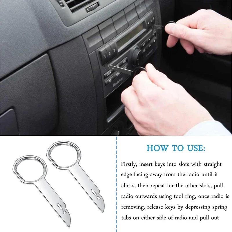 4PCS Car Audio Disassembly and Modification Key Tool Stereo Key Car Interior CD Host Key Maintenance Tool Car Hand Tools