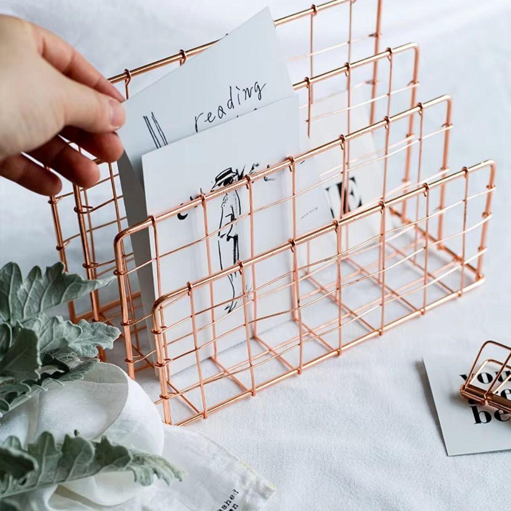 Metal Book Record Holder Durable Document Storage Shelf File Sorter Organizer  Desk Accessories
