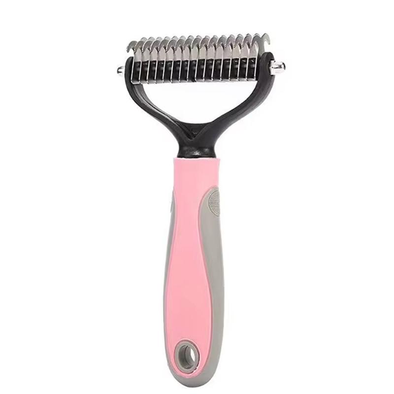 Dog Deshedding Brush Professional Pet Hair Knot Remover Non-slip Handle Grooming Tool for All Breeds Home & Salon Use