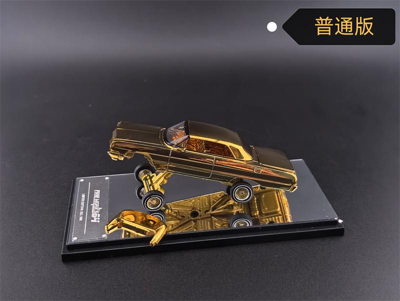 Feine Arbeiten64 1:64 Impala Lowrider Galvanisiert Gold Druckguss Modellauto