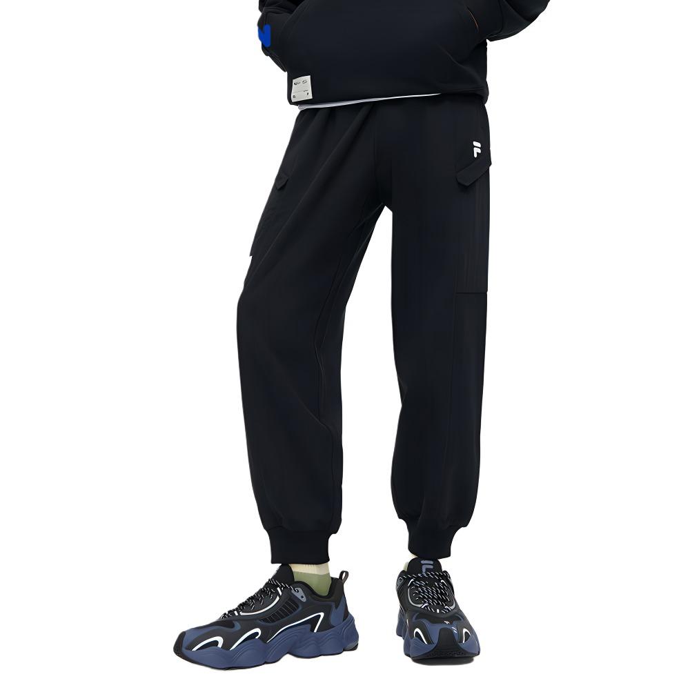 FILA Fleece Loose Cuff Sports Casual Fashion Pants Men Bottoms Deep-Black T11M311604F-BK